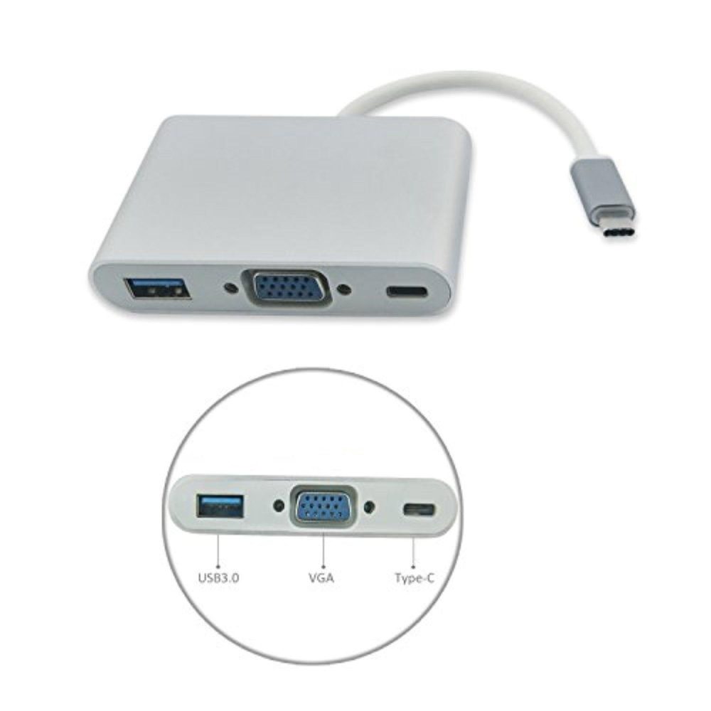 Type C 3.1 To VGA+OTG C+USB 3.0