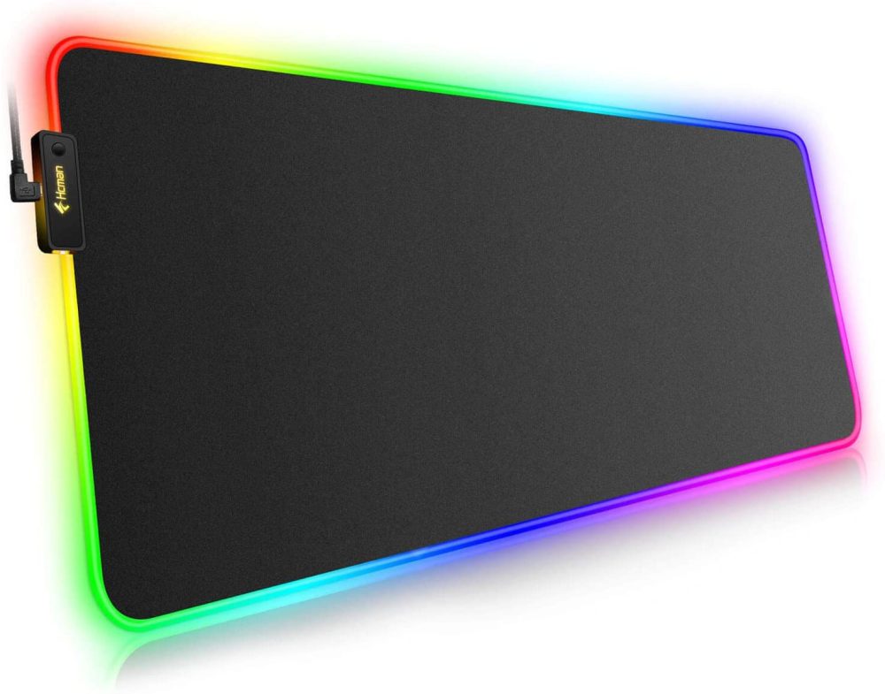 RGB Gaming Mouse Pad Large (800×300×4mm) Led Mousepad with Non-Slip Rubber Base Soft Pad