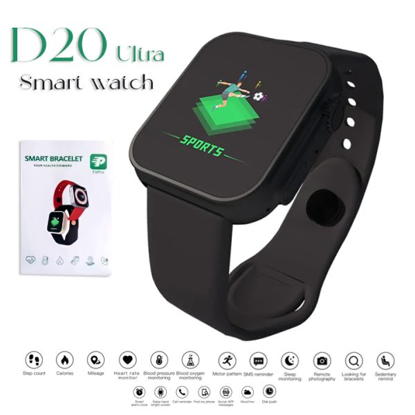 D20 ULTRA SMART WATCH HEART RATE BLOOD PRESSURE OXYGEN RELOJ