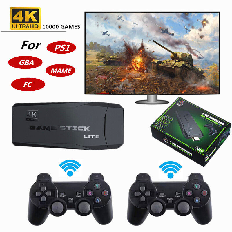 HDMI GAME STICK LITE CONSOLE 2.4G WIRELESS CONTROLLERS 4K 10000