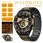 js_ultimate2_smart_watch_153_inch_bt_call_rdfit_app_with_2_straps_silicone_strapsteel_belt