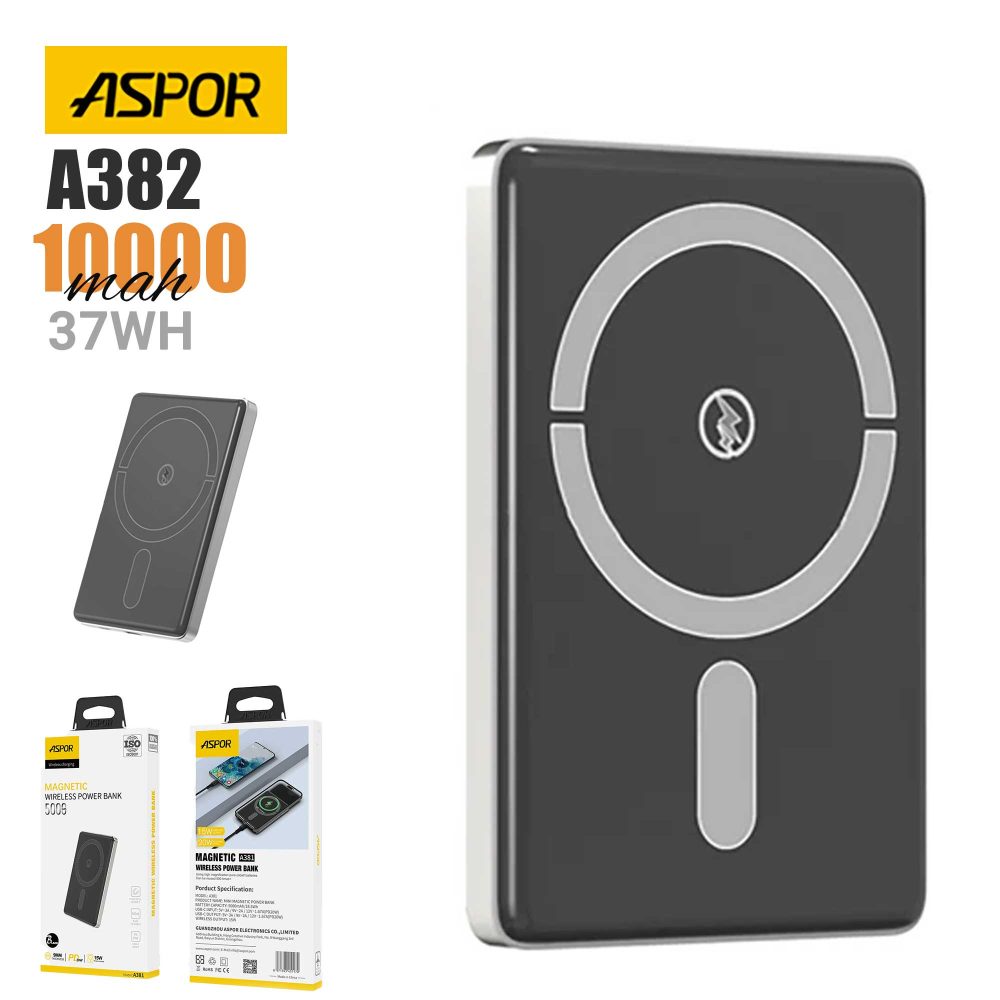 aspor_a382_wireless_magnetic_portable_mini_10000mah_37wh_wireless_power_bank